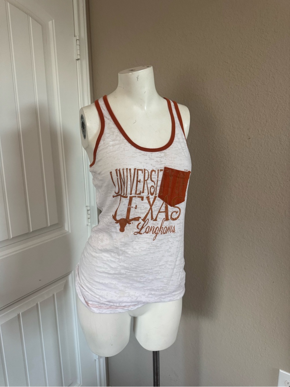University of Texas Longhorns White & Burnt Orange Tank Top